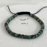 دستبند های سنگ طبیعی استوانه ای با واشر حدید و نقره