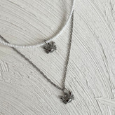 گردنبند خرچنگ نقره ای استیل زنجیری و منجوق